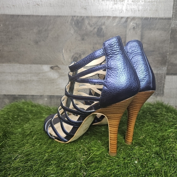 Isola Strappy Blue High Heel Sandals - Picture 5 of 10